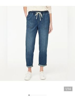 J. Crew Women's Dark Blue Drawstring Jeans